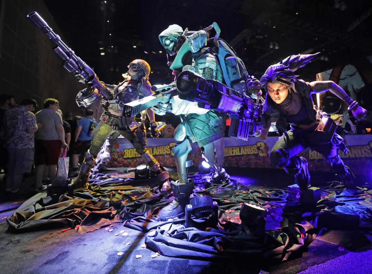 Characters from “Borderland 3” on display at E3.