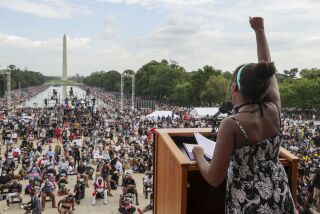 FILE - In this Friday, Aug. 28, 2020, file photo, Yolanda Renee King, granddaughter of the Rev. Martin Luther King Jr., raises her fist as she speaks during the March on Washington, on the 57th anniversary of the Rev. Martin Luther King Jr.'s "I Have A Dream" speech. California lawmakers are setting up a task force to study and make recommendations for reparations to African-Americans, particularly the descendants of slaves, as the nation struggles again with civil rights and unrest following the latest shooting of a Black man by police. The state Senate supported creating the nine-member commission on a bipartisan 33-3 vote Saturday, Aug. 29, 2020. (Jonathan Ernst/Pool via AP, File)