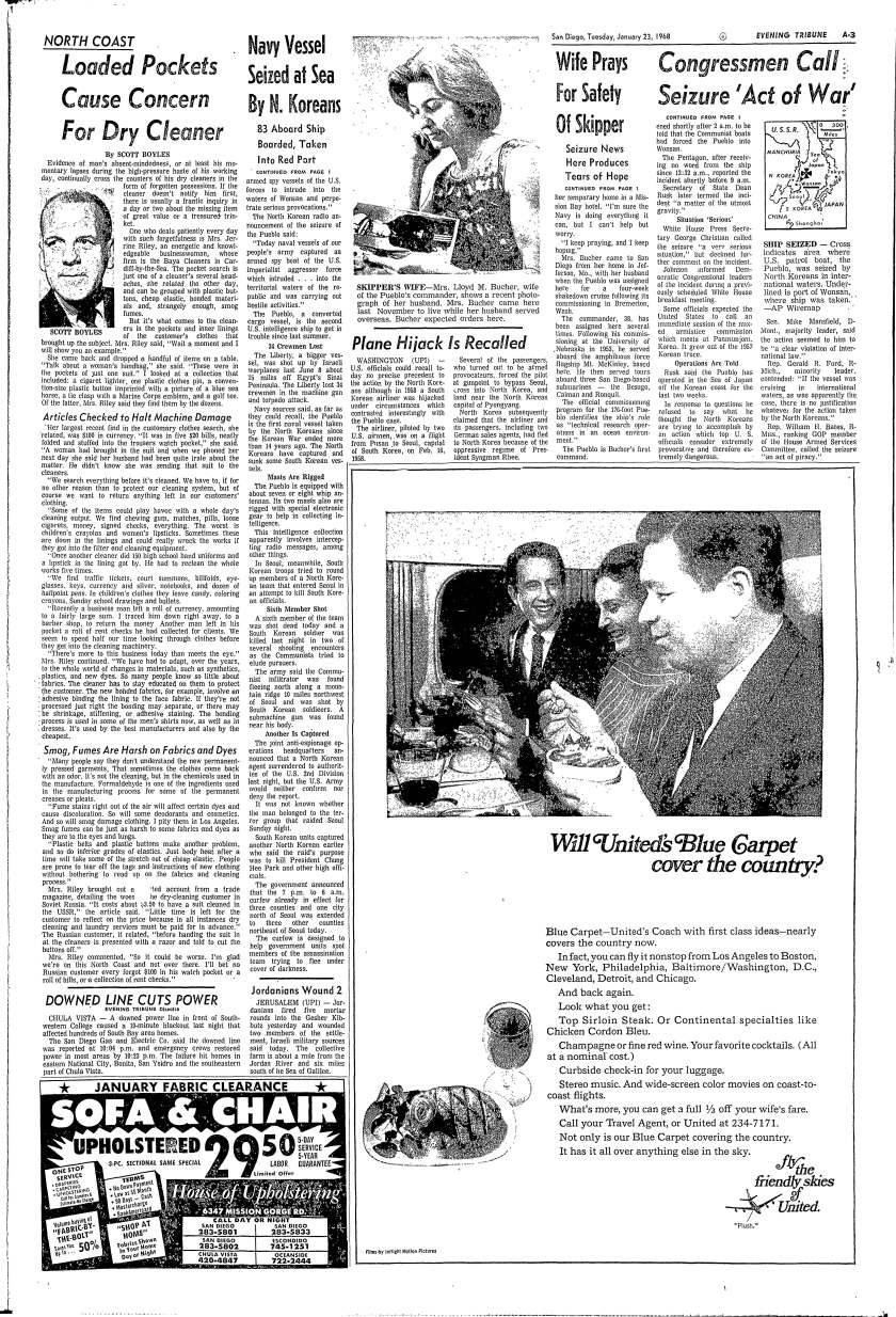 Rose Butcher의 사진은 1968년 1월 23일 Evening Tribune에 실렸습니다.