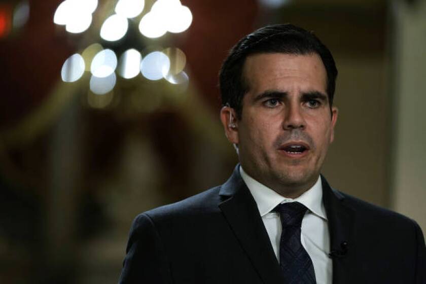 WASHINGTON, DC - DECEMBER 21: Puerto Rican Gov. Ricardo Rossello is interviewed by a TV channel after a House vote at the Capitol December 21, 2017 in Washington, DC. The House has passed a $81 billion emergency aid bill to help Texas, Florida, Puerto Rico and California to rebuild after natural disasters this year. (Photo by Alex Wong/Getty Images)