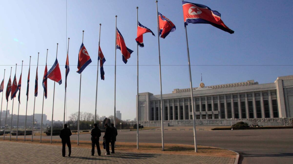 A Nov. 29, 2016 photo of Mansudae Assembly Hall, where North Korea's legislature, the Supreme People's Assembly, meets is seen in Pyongyang.