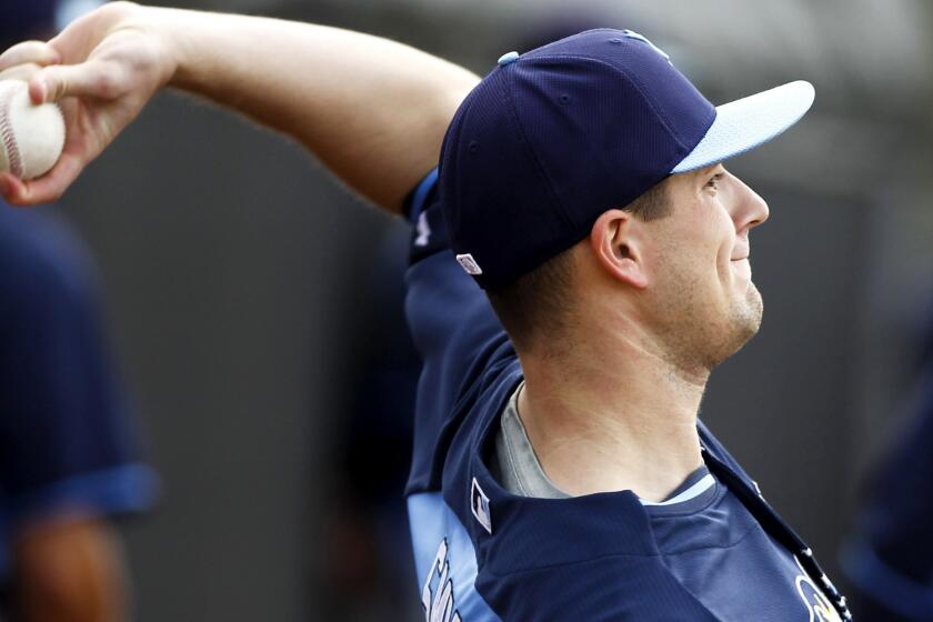 Drew Smyly works out at spring training on Feb. 23 before he was sideline by tendinitis.