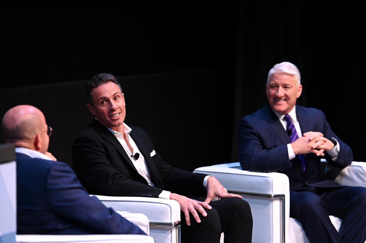  (L-R) Chairman, WarnerMedia New & Sports, President CNN Worldwide Jeff Zucker, Chris Cuomo and John King 