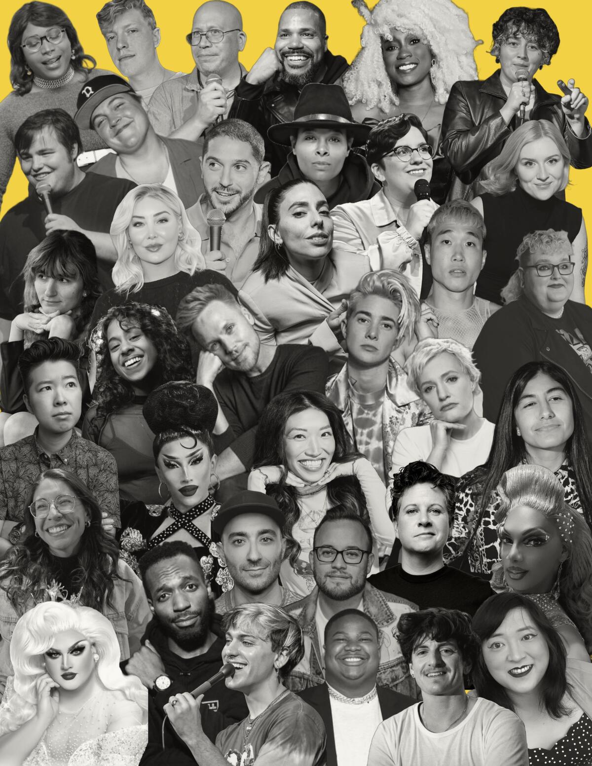 Poster of all the comedians performing on the Big Happy Tour