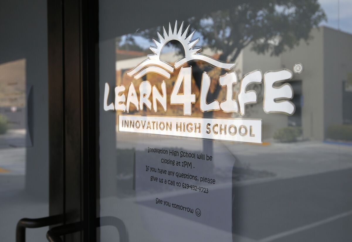 Learn4Life charter schools advertise that they serve some of California's most disadvantaged students, including impoverished students and high school dropouts. In 2016, Learn4Life's parent corporation paid five executives more than $300,000 in 2016.
