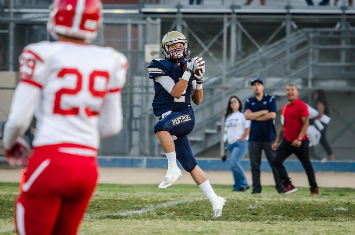 David Telles of Franklin catches a pass. His running and receiving has led Franklin to a 4-0 start.