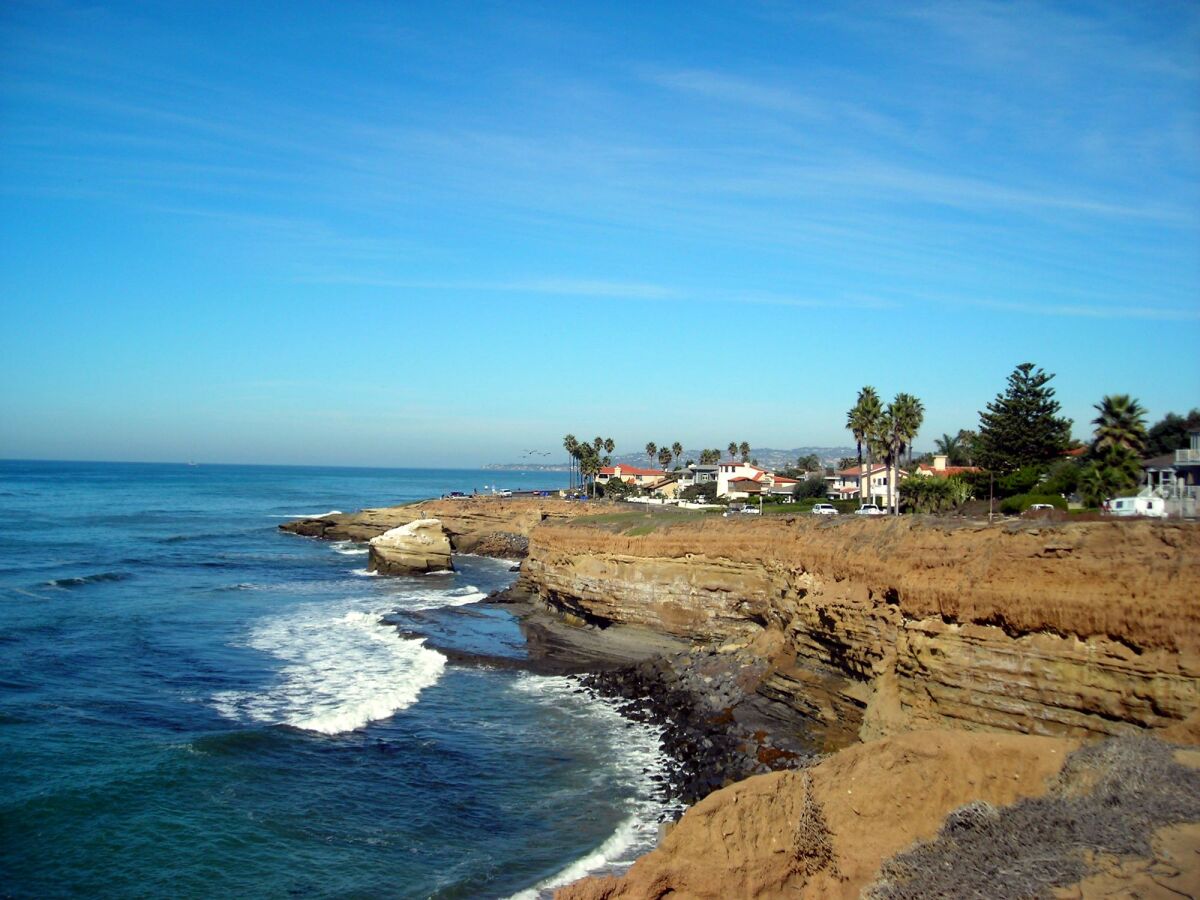 A photograph of Sunset Cliffs on the San Diego Filming Jurisdiction Map.
