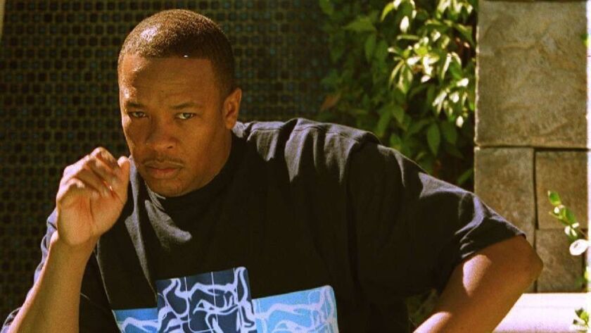 Dr. Dre at his home in Woodland Hills in 1999. The hip-hop mogul is now selling the 16,200-square-foot residence for $5.25 million.