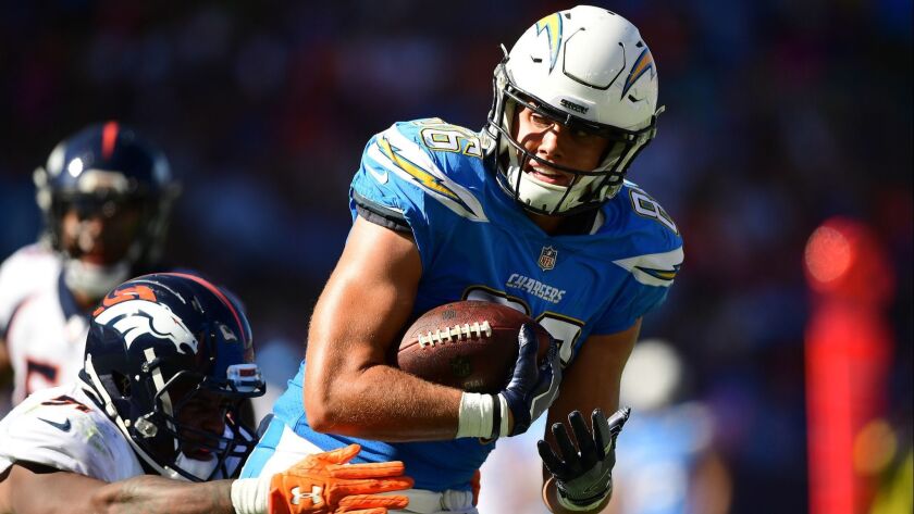 Chargers tight end Hunter Henry has not played this season.