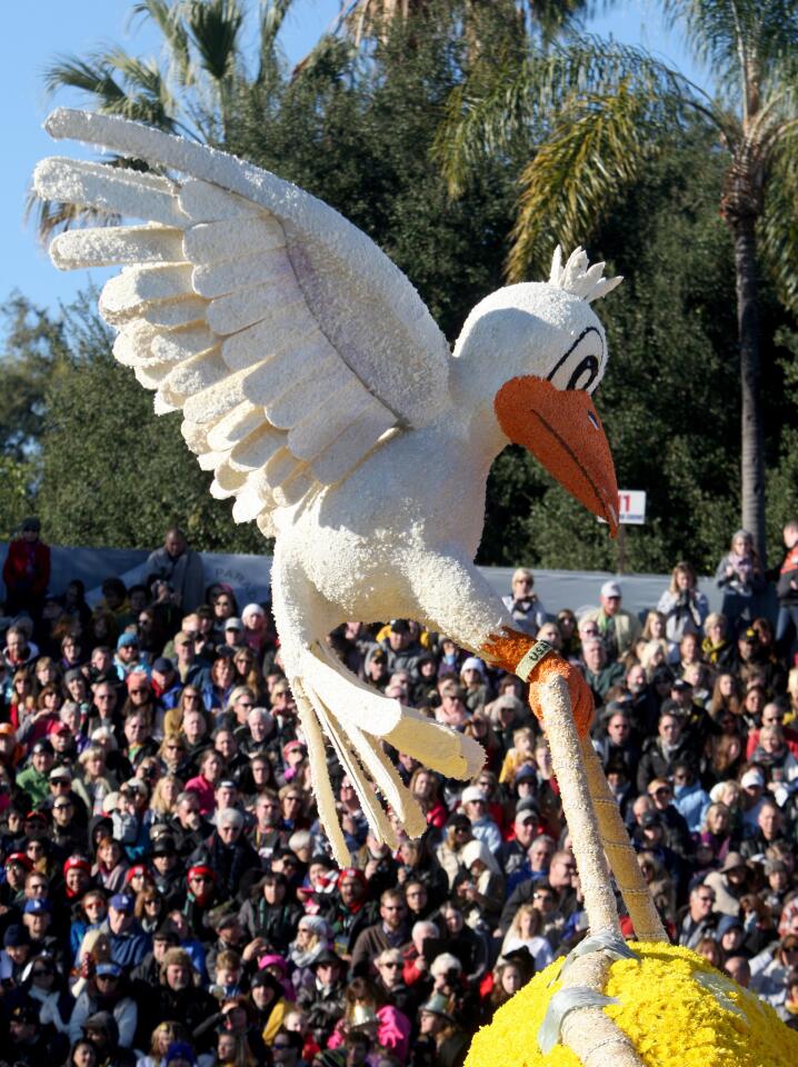 The La Cañada Flintridge Tournament of Roses Assn. float "Up a Creek" makes its way down Orange Grove Avenue during the 2016 Rose Parade in Pasadena on Friday, Jan. 1, 2016. The entry won the Bob Hope Humor Award.