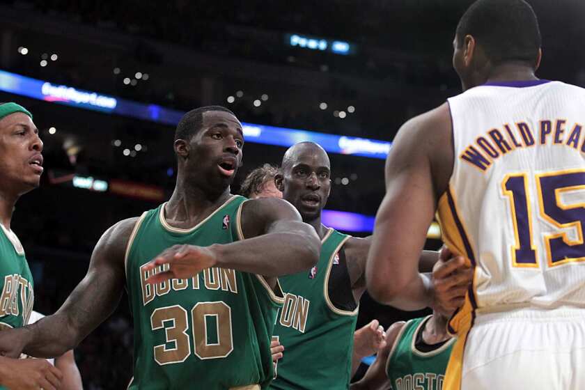 Veteran power forward Brandon Bass (30), shown during a game between the Boston Celtics and the Lakers in 2012, has signed a multiyear deal with the Lakers.