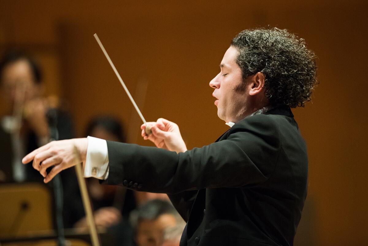 Gustavo Dudamel and the Los Angeles Philharmonic will launch the orchestra's 100th season with a gala concert at Walt Disney Concert Hall on Thursday.