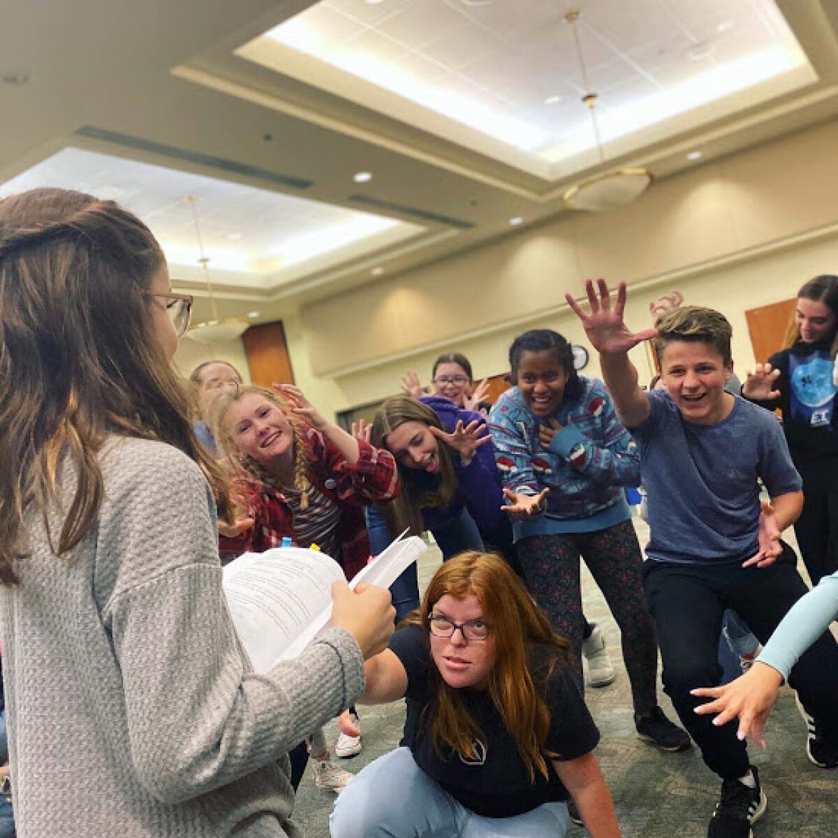 A rehearsal of Ovation Theatre’s “Matilda,” which runs Jan 31-Feb 2 and Feb 7-9.