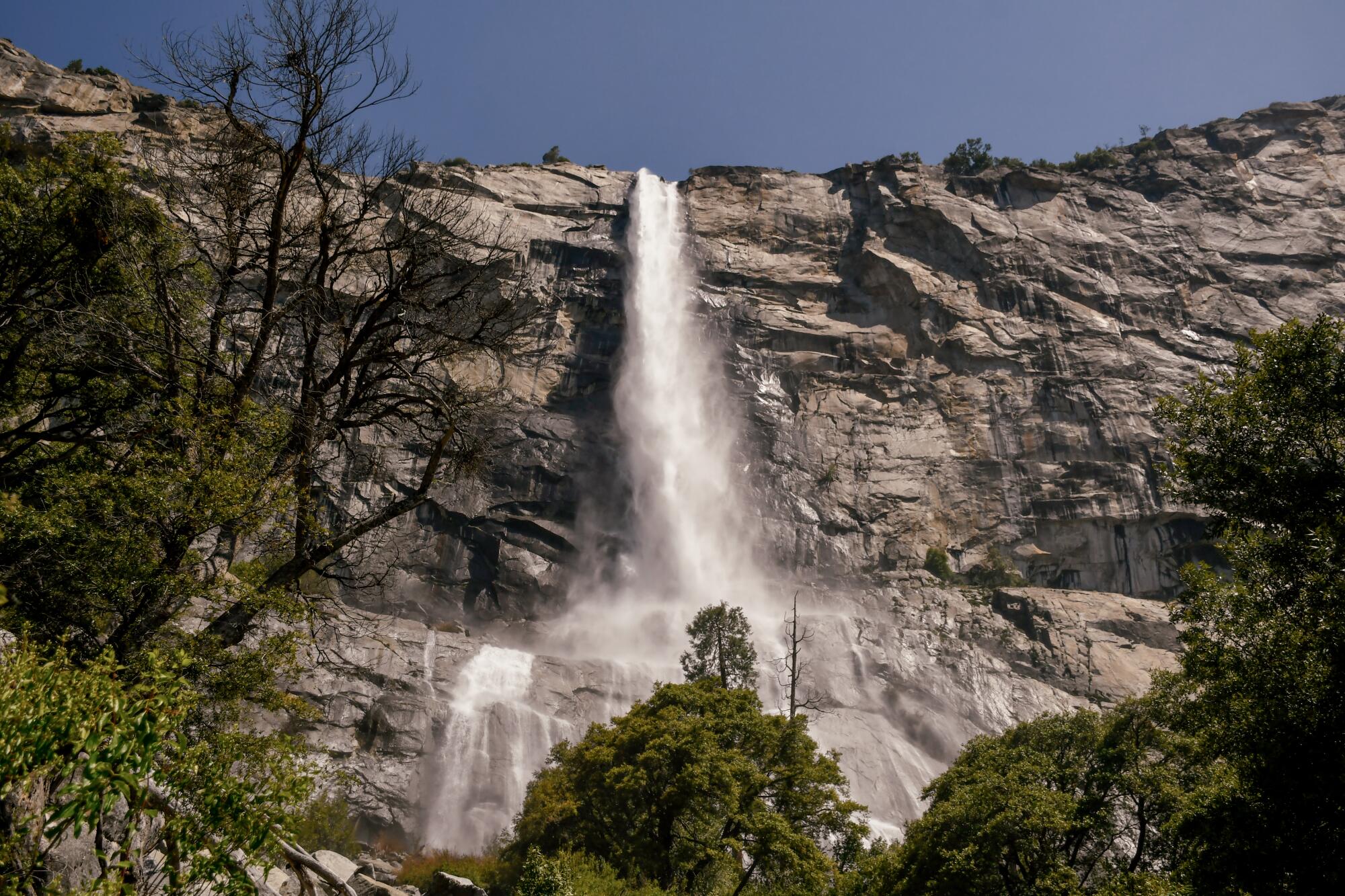 One of the Hetch Hetchy Valley's highlights is seasonal Tueeulala Falls.