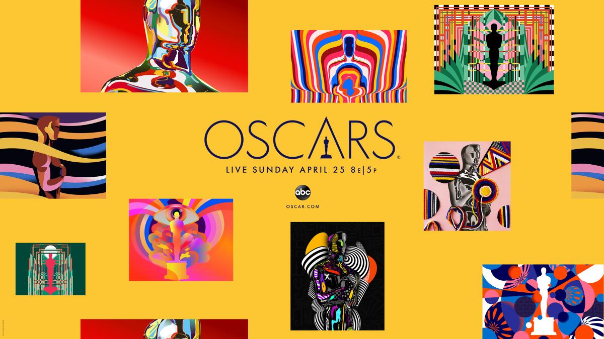 A colorful poster advertising the Oscars.