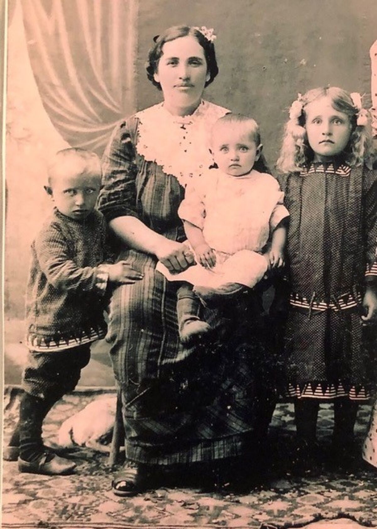 My grandfather Fred Rosen (left), his mother Bertha and sisters Eva and Sonia (Ukraine circa 1915)
