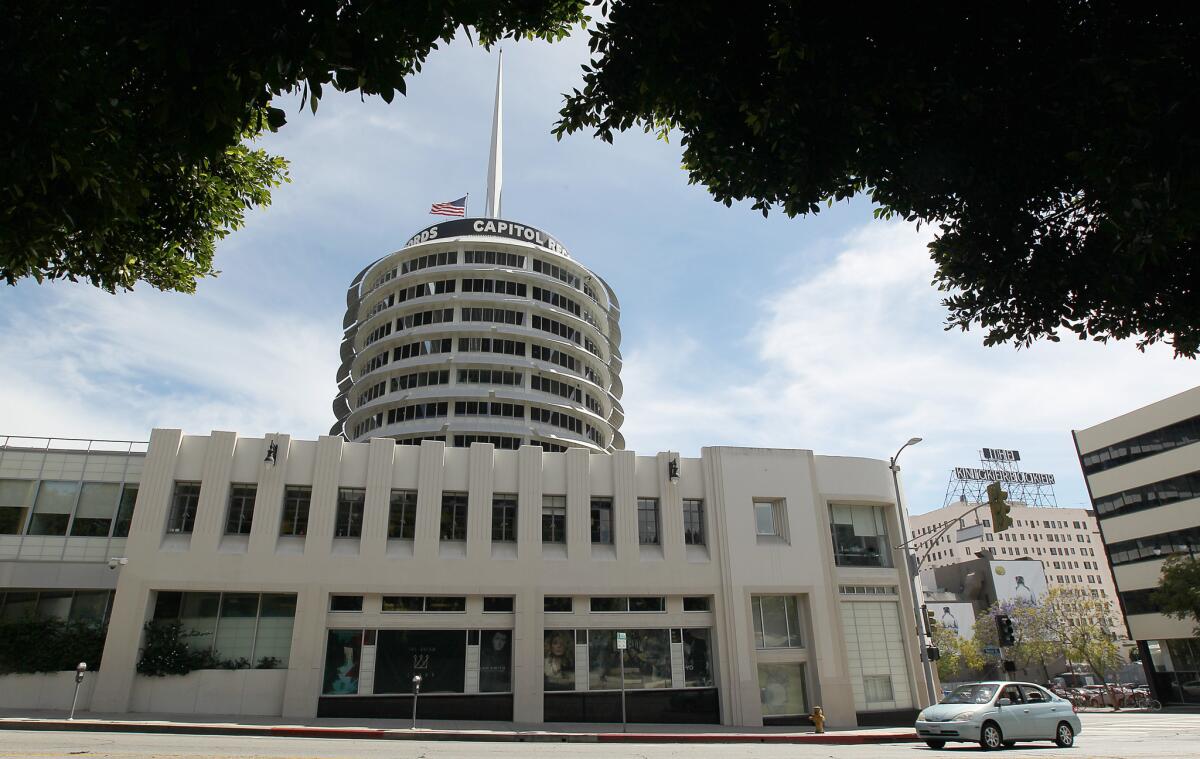 The Capitol Records building in Hollywood. Former Columbia Records executive Ashley Newton has been named president of Capitol Music Group, which comprises Capitol Records, Motown Records, Blue Note Records and others.