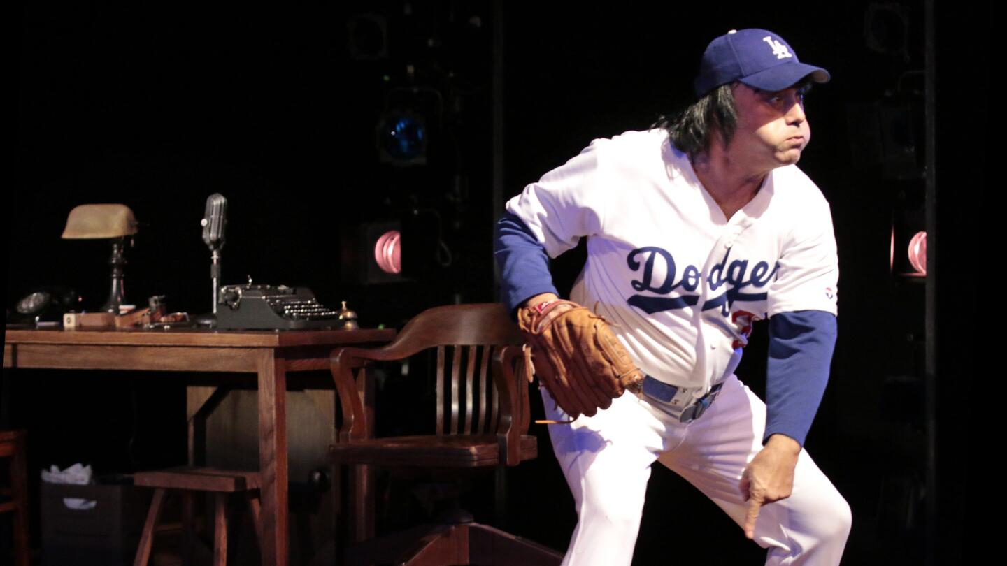 Herbert Siguenza in the role of Dodgers pitcher Fernando Valenzuela in "Chavez Ravine" by Culture Clash.