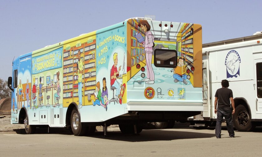 The bookmobile as it looked in 2007. The bookmobile was shut down in 2009 because of budget cuts and restarted last January. Photo by Charlie Neuman/U-T