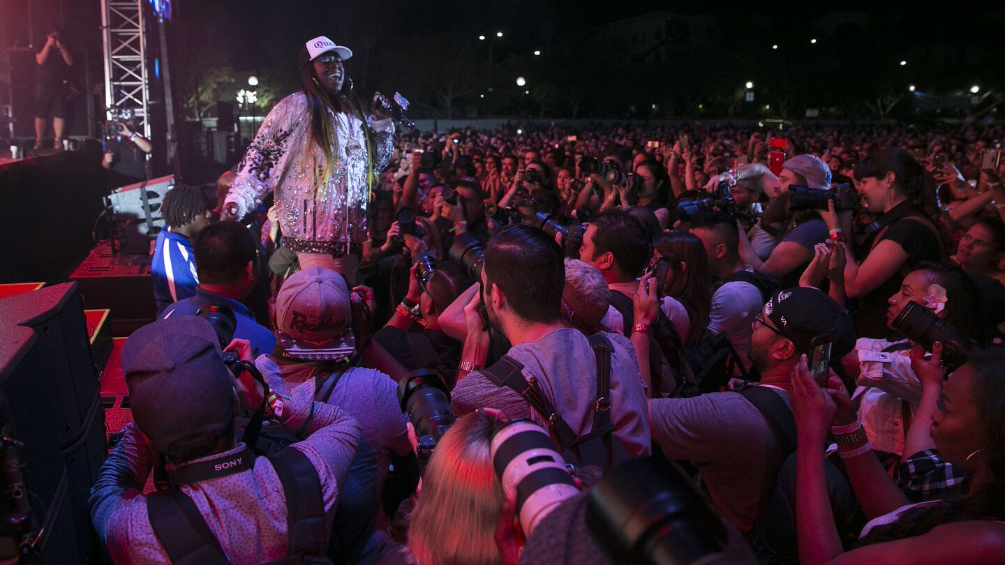 Missy Elliott performs at the FYF Fest on Friday in Los Angeles.