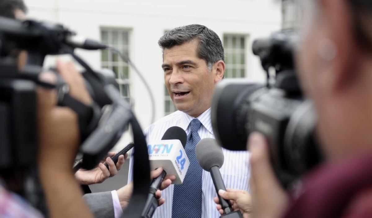 Rep. Xavier Becerra (D-Los Angeles), shown addressing reporters in Washington in July, is Gov. Jerry Brown's pick to be the next state attorney general.