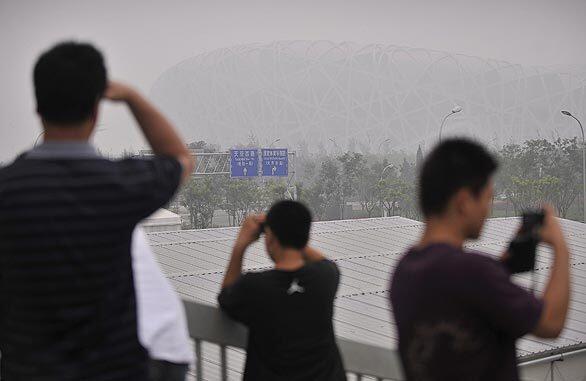 National Stadium, Beijing, smog