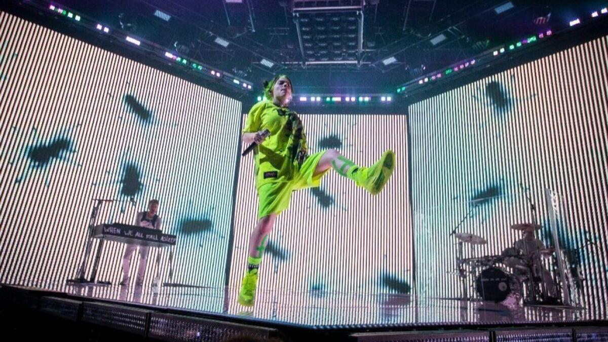 Billie Eilish performs at the Shrine Auditorium in L.A. on July 9, 2019.