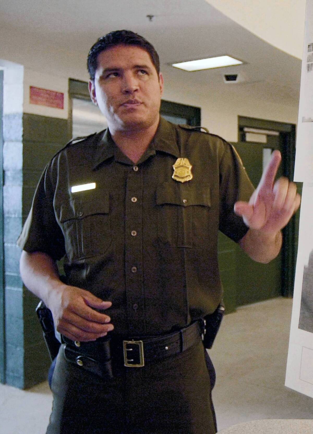 Raul Villarreal, shown in 2002, was once the face of the Border Patrol in the San Diego area, making frequent appearances on Spanish-language television newscasts as a media liaison.