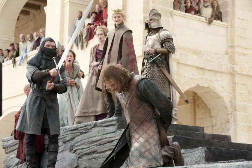 Sean Bean portraying Eddard Stark in "Game of Thrones."