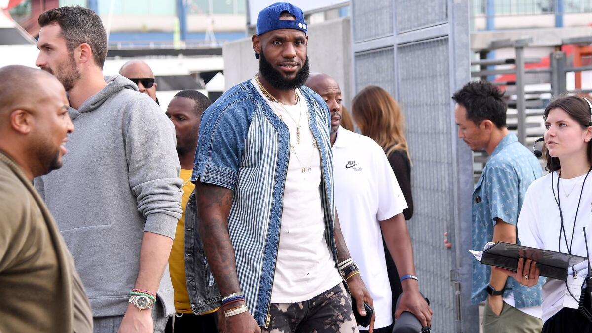 LeBron James of the Lakers attends New York Fashion Week on Sept. 6.