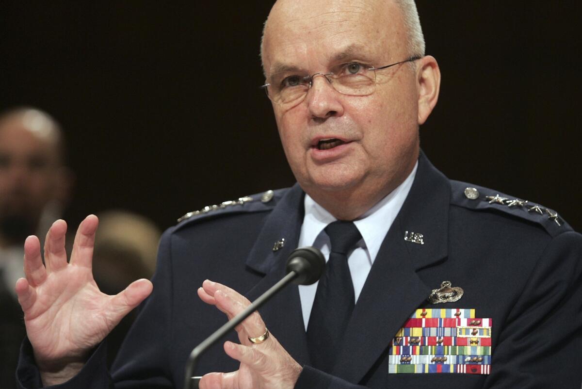 Then-CIA Director Michael Hayden testifies before a Senate committee in 2008.