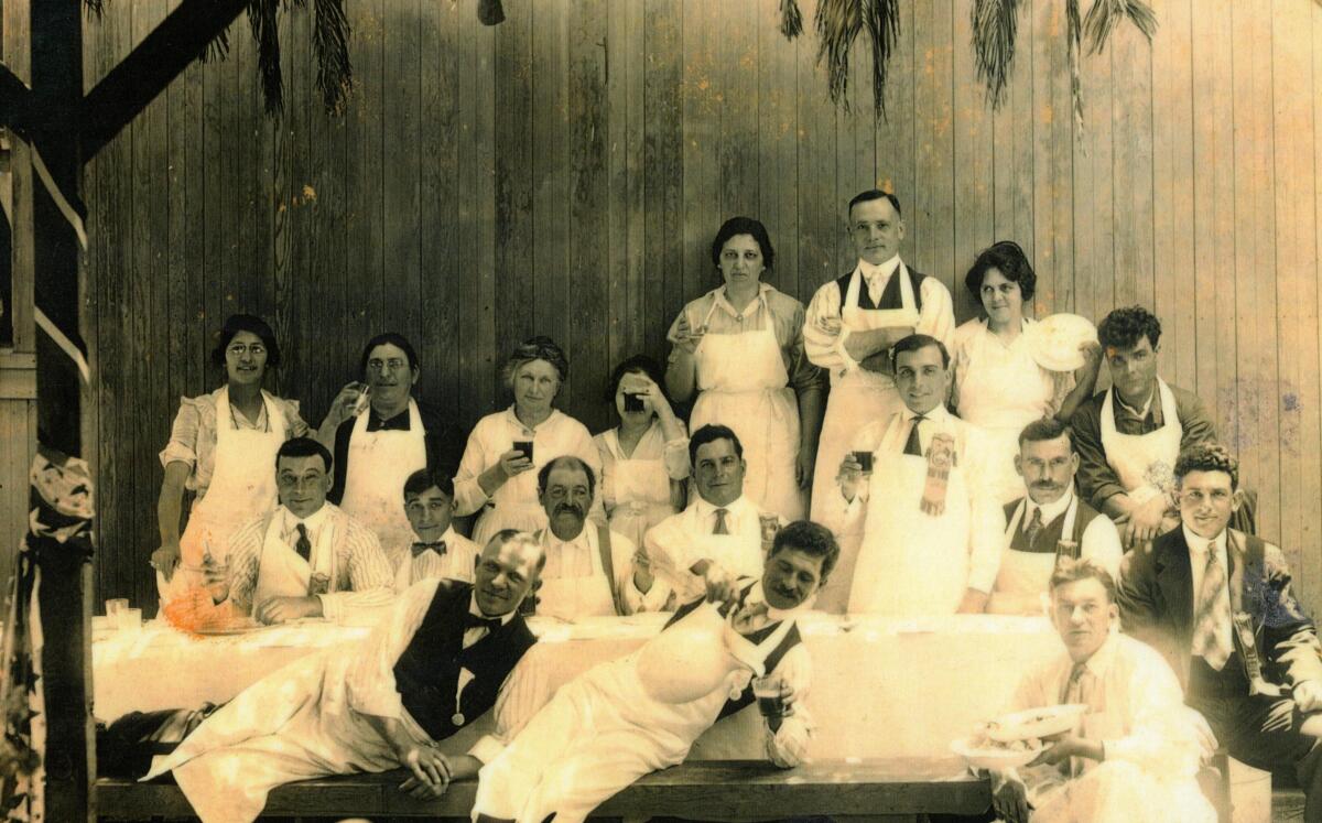 The Festa kitchen crew gets festive in 1920.