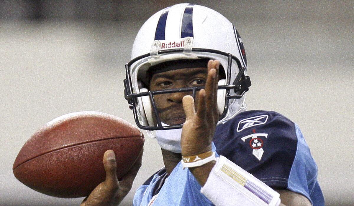 Vince Young plays for the Tennessee Titans in October 2010.