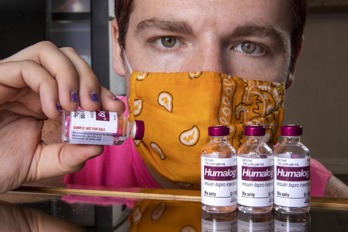  A diabetes patient is photographed with his insulin.
