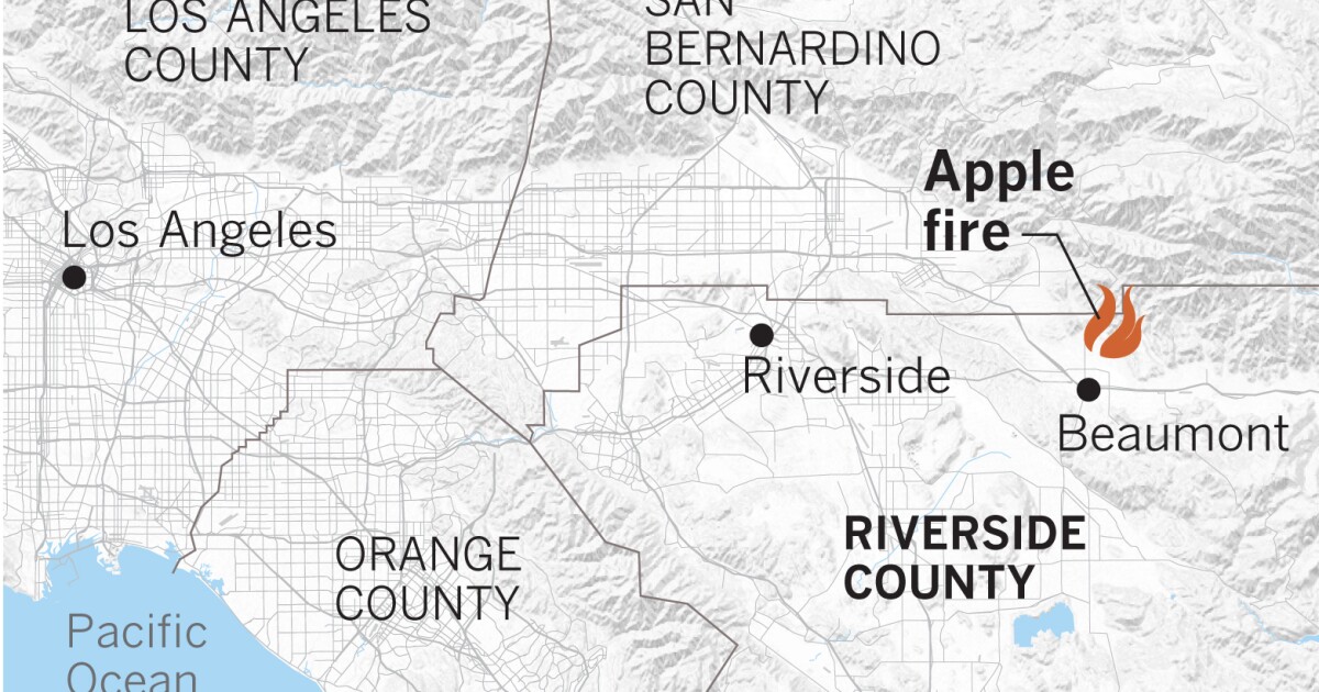 Riverside County Fire Map Apple fire triggers evacuations in Riverside County The San Riverside County Fire Map Apple fire triggers evacuations in Riverside County The San