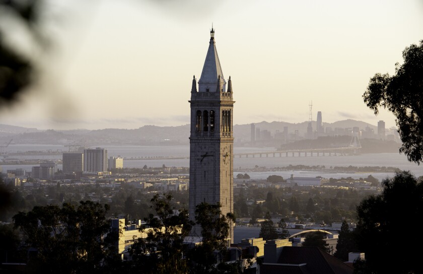Sather Tower on the UC Berkeley campus.