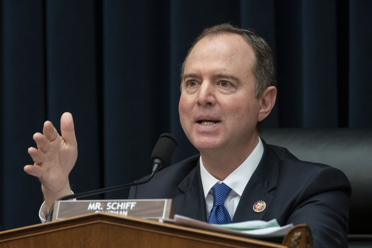 House Intelligence Committee Chairman Adam B. Schiff (D-Burbank) in March 2019.