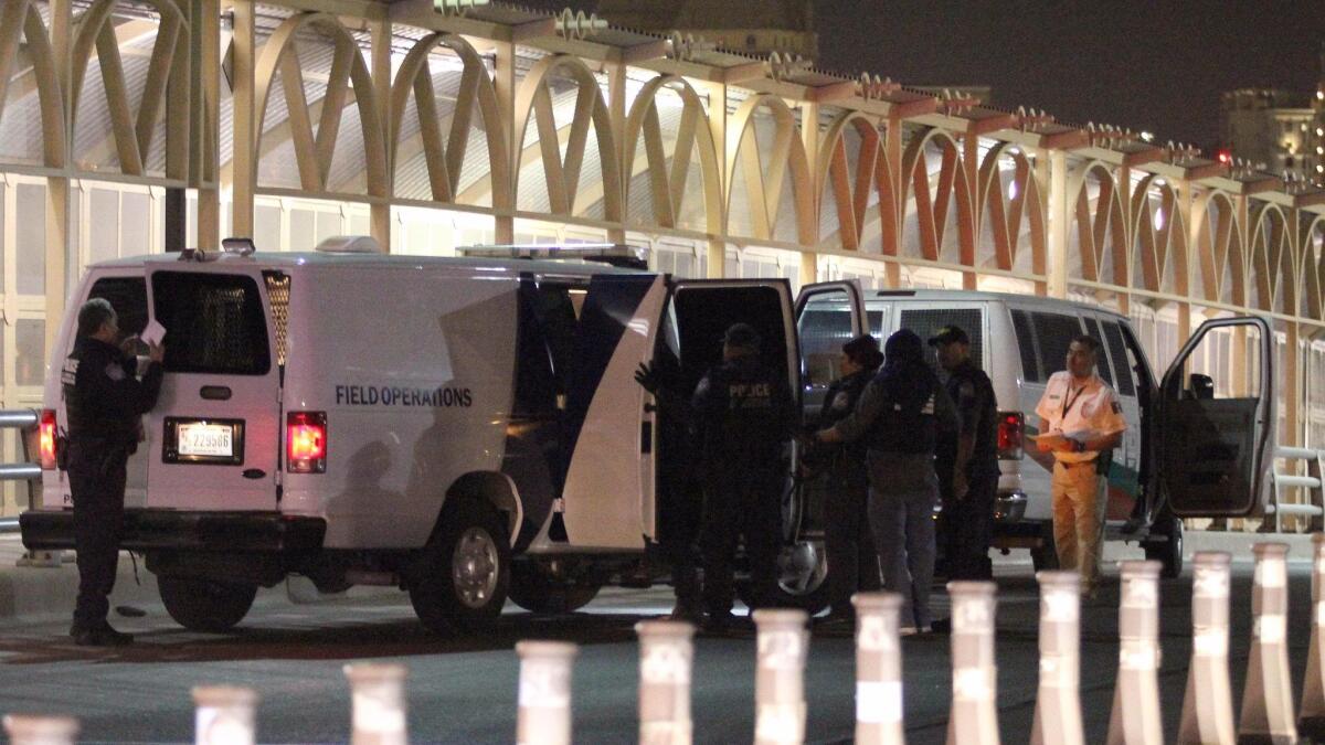 Orson William Black is delivered by the Mexican authorities to the U.S. police and Customs Border Protection at the border separating Ciudad Juarez, Chihuahua, and El Paso, Texas.