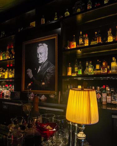 The bar at the Evening Citizen in Palm Springs.