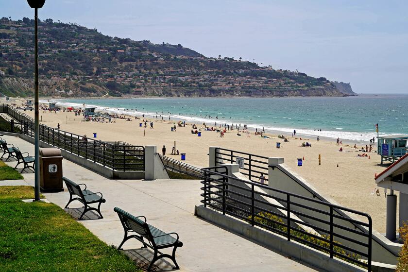 Torrance Beach, which is 40 acres, has a bike path, beach wheelchairs, showers, volleyball nets, a concession stand and several hundred parking spaces.