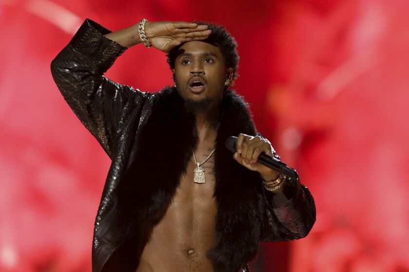 FILE - In this June 25, 2017, file photo, Trey Songz performs at the BET Awards at the Microsoft Theater in Los Angeles. Police in Las Vegas say they're investigating sexual assault allegations involving Songz at a Las Vegas Strip hotel. In a statement, Las Vegas police said Tuesday, Nov. 30, 2021, that sex crimes detectives were handling a complaint about a Sunday, Nov. 28, incident involving the singer and actor whose name is Tremaine Neverson. (Photo by Matt Sayles/Invision/AP, File)