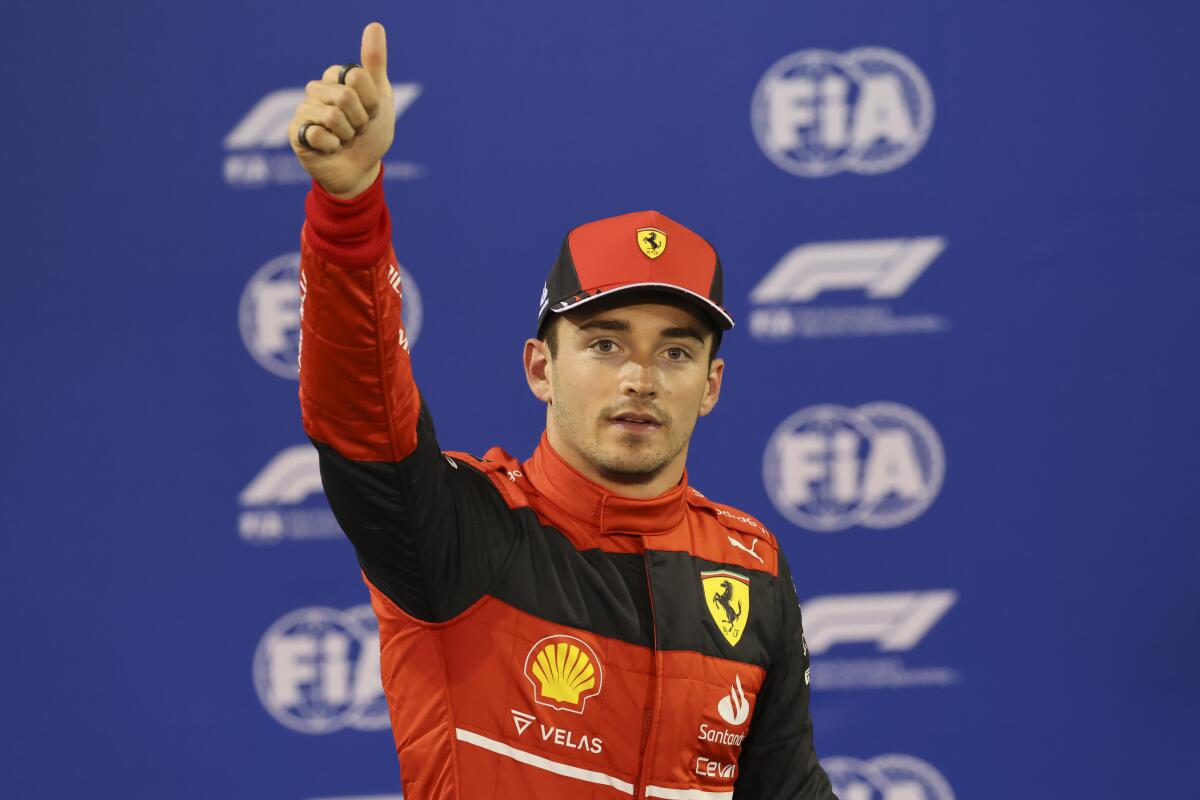 Leclerc takes pole for Bahrain GP ahead of champ Verstappen - The San Diego  Union-Tribune