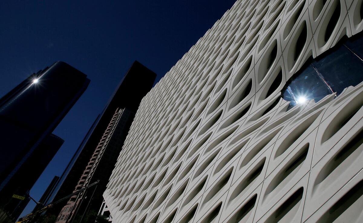 The exterior of The Broad on Grand Avenue in downtown Los Angeles.