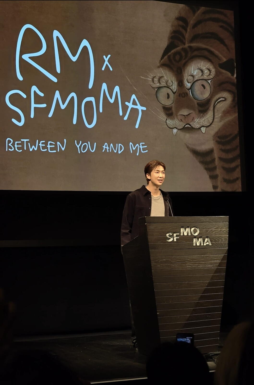 RM, leader of the K-pop group BTS, speaks at SFMOMA.