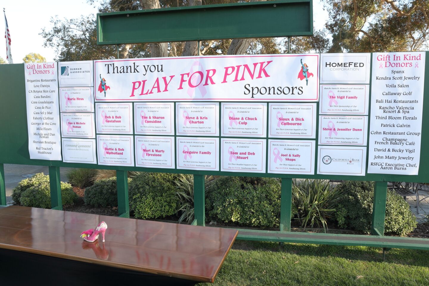 Play for Pink sponsors