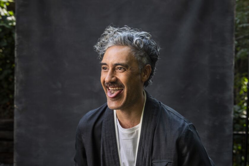 LOS ANGELES, CALIF. -- AUGUST 16, 2019-- Filmmaker Taika Waititi is photographed at a friend’s Los Angeles, Calif. home, in promotion of the new film “Jojo Rabbit,” in which he acts, writes and directs, on Friday, Aug. 16, 2019. (Jay L. Clendenin / Los Angeles Times)