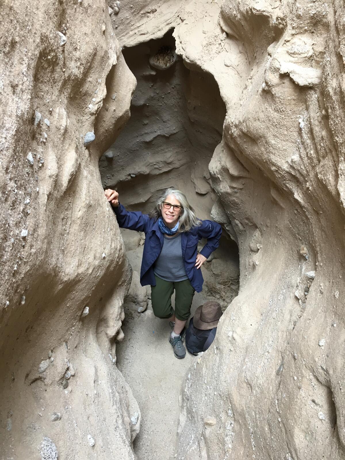 Judy Gradwohl in Canyon Sin Nombre in Anza-Borrego in December 2018.
