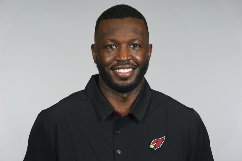 Derius Swinton as a member of of the Arizona Cardinals coaching staff.