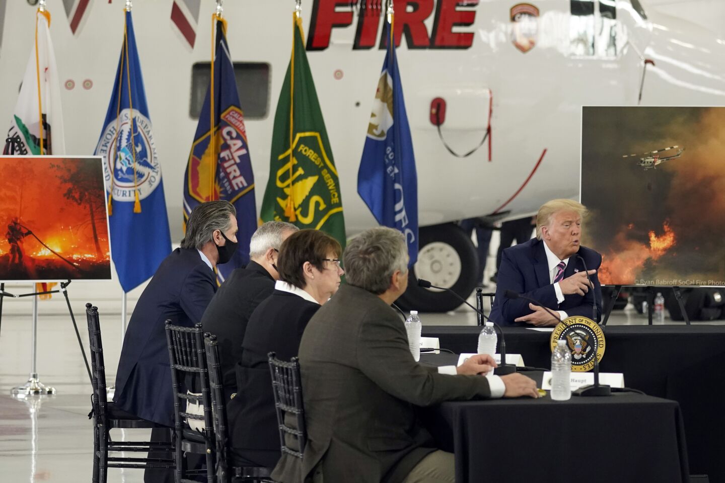 President Trump at the wildfire briefing.