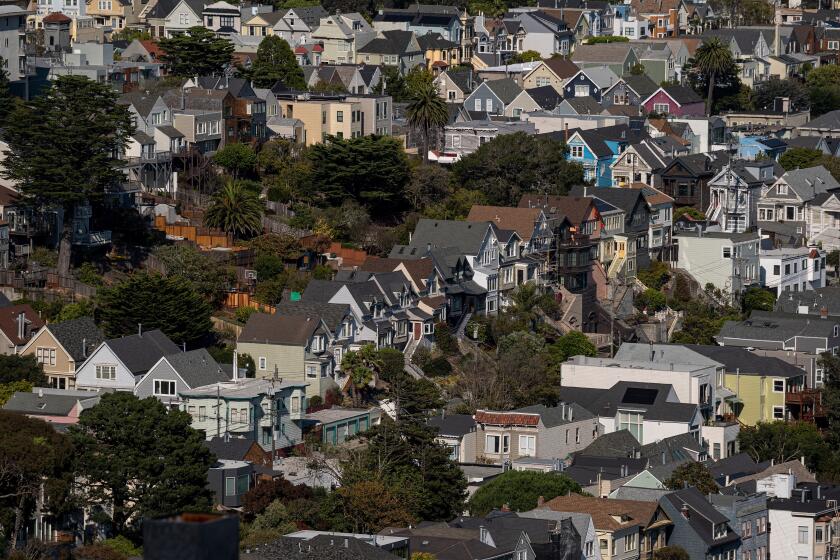 Residential homes in San Francisco, California, US, on Thursday, Sept. 8, 2022. San Francisco home prices tumbled last month as soaring interest rates and an exodus of tech workers battered demand in one of the most expensive US housing markets.Photographer: David Paul Morris/Bloomberg via Getty Images